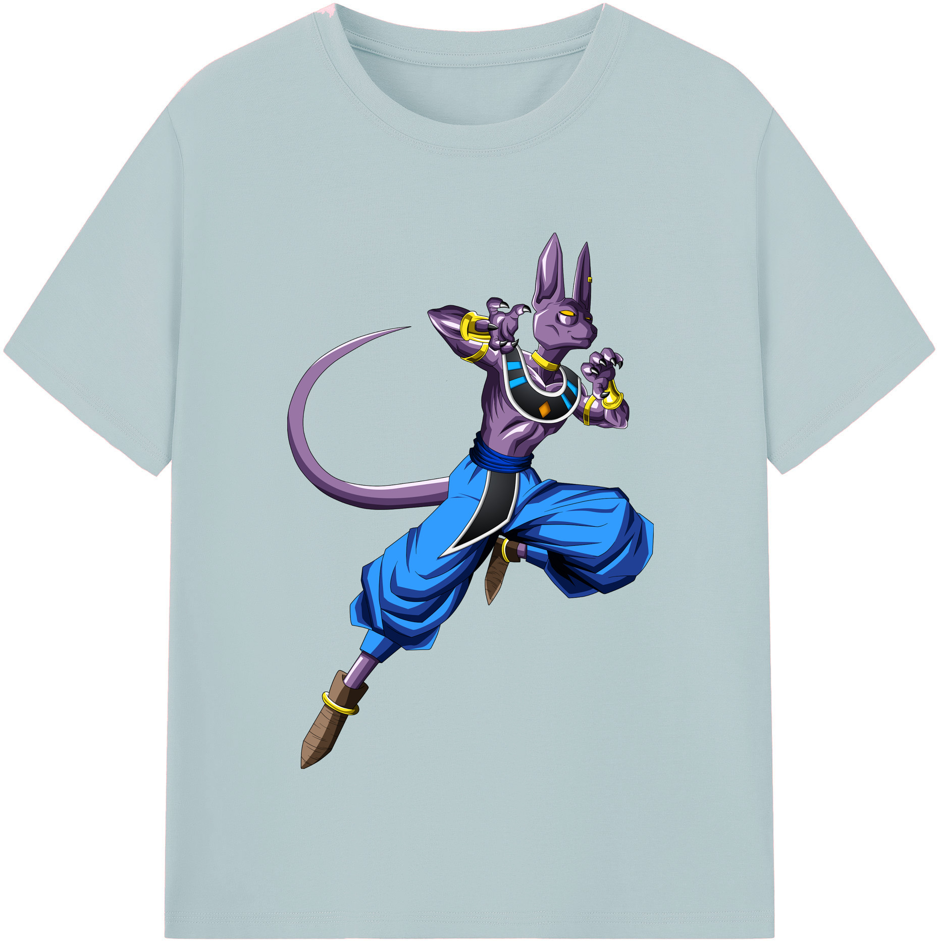 （画像用） ドラゴンボール ビルス 破壊神ビルス DRAGON BALL Beerus Birusu 綿100％半袖Tシャツ（フロントプリント）